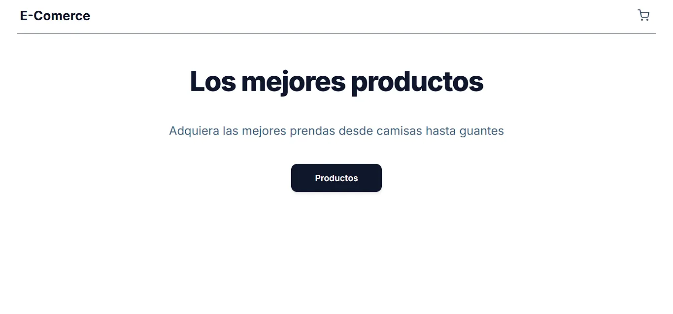 Captura de pantalla del proyecto E-Commerce